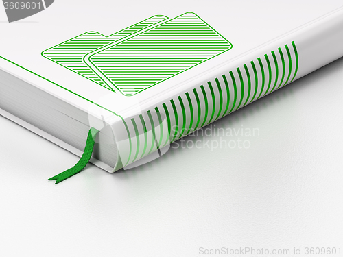 Image of Business concept: closed book, Folder on white background