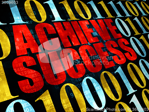 Image of Finance concept: Achieve Success on Digital background