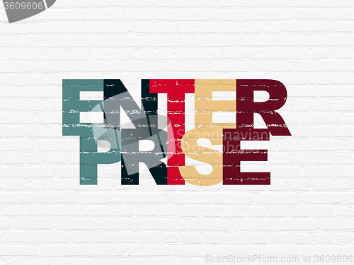 Image of Finance concept: Enterprise on wall background