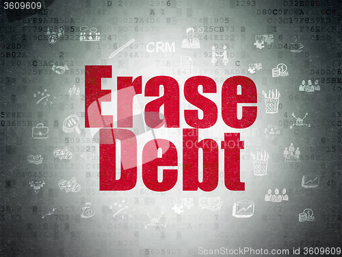 Image of Business concept: Erase Debt on Digital Paper background