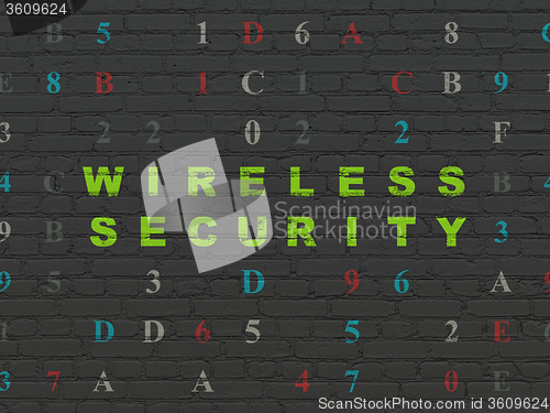 Image of Privacy concept: Wireless Security on wall background