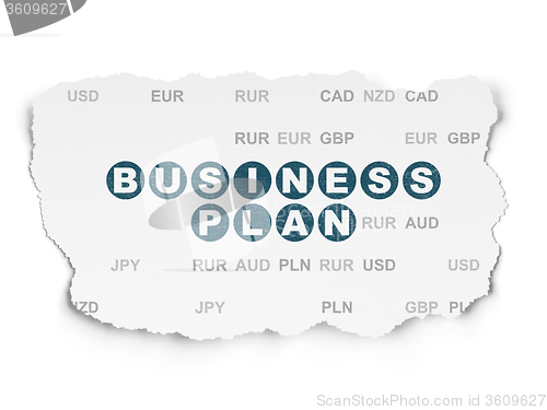 Image of Business concept: Business Plan on Torn Paper background