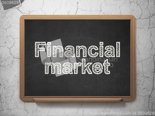 Image of Currency concept: Financial Market on chalkboard background