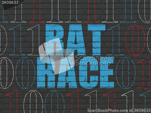 Image of Finance concept: Rat Race on wall background