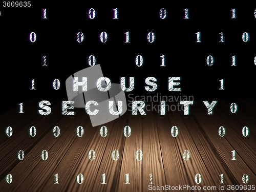 Image of Safety concept: House Security in grunge dark room