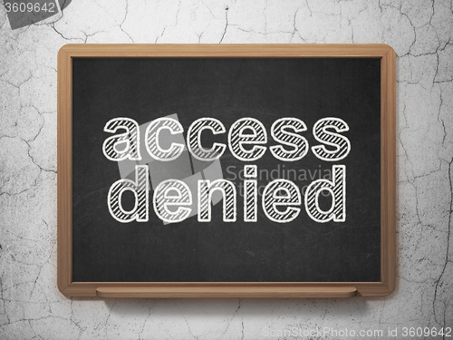 Image of Security concept: Access Denied on chalkboard background