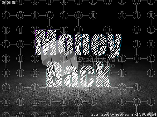 Image of Finance concept: Money Back in grunge dark room