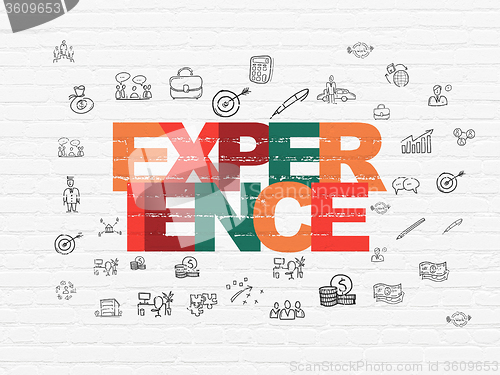 Image of Finance concept: Experience on wall background