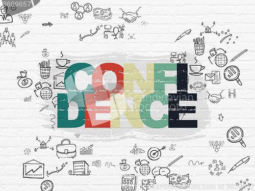 Image of Finance concept: Confidence on wall background