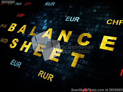 Image of Money concept: Balance Sheet on Digital background