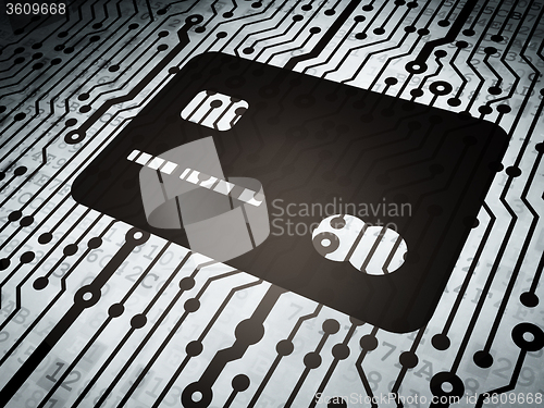 Image of Finance concept: circuit board with Credit Card