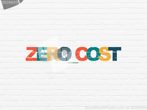 Image of Finance concept: Zero cost on wall background