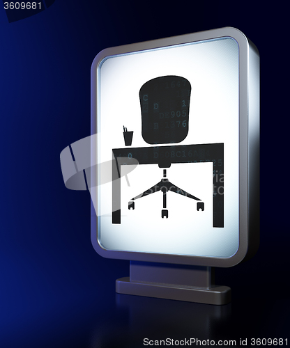 Image of Finance concept: Office on billboard background
