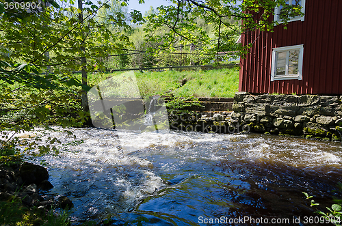 Image of dark water being foam