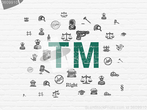 Image of Law concept: Trademark on wall background