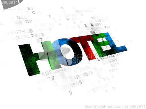 Image of Tourism concept: Hotel on Digital background