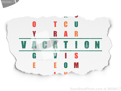 Image of Travel concept: Vacation in Crossword Puzzle