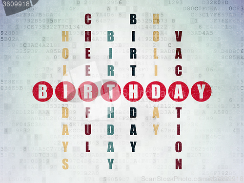 Image of Holiday concept: Birthday in Crossword Puzzle
