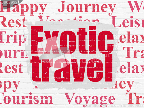 Image of Travel concept: Exotic Travel on wall background