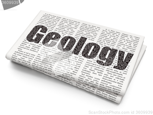 Image of Science concept: Geology on Newspaper background