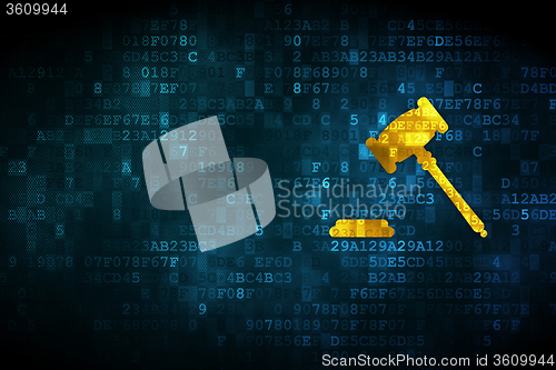 Image of Law concept: Gavel on digital background