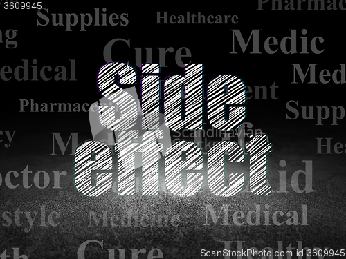 Image of Medicine concept: Side Effect in grunge dark room