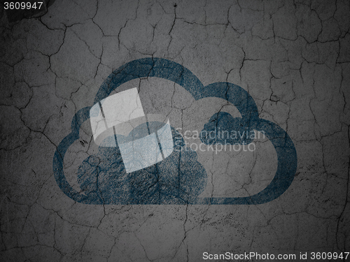 Image of Cloud technology concept: Cloud on grunge wall background