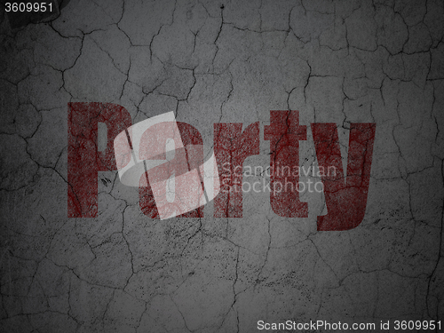 Image of Holiday concept: Party on grunge wall background