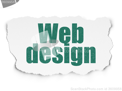 Image of Web design concept: Web Design on Torn Paper background