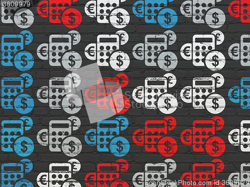 Image of News concept: Calculator icons on wall background