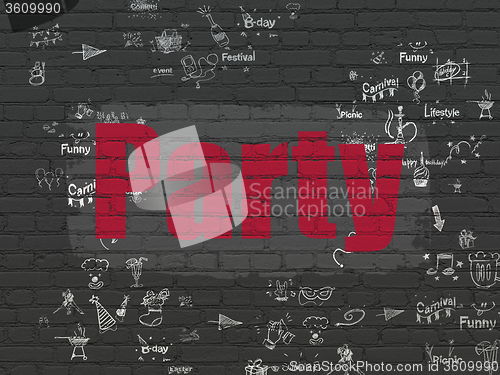 Image of Entertainment, concept: Party on wall background