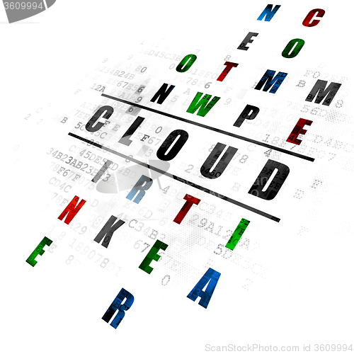 Image of Cloud networking concept: Cloud in Crossword Puzzle