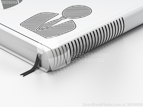 Image of News concept: closed book, Business Man on white background