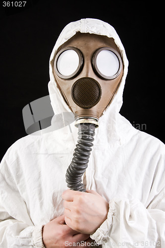 Image of Person in gas mask