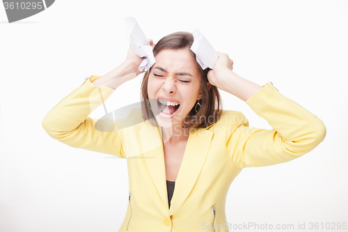 Image of picture of a business woman in stress