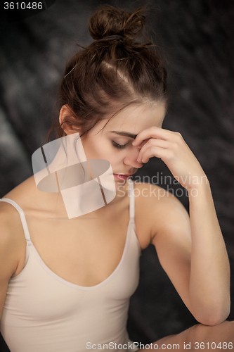 Image of The close-up of a young ballerina