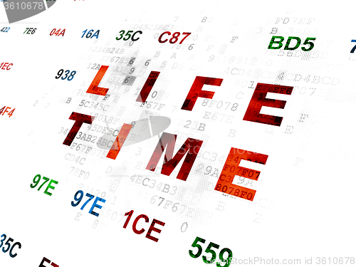 Image of Timeline concept: Life Time on Digital background