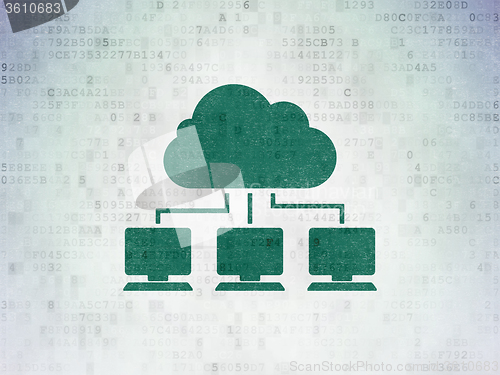 Image of Cloud technology concept: Cloud Network on Digital Paper background