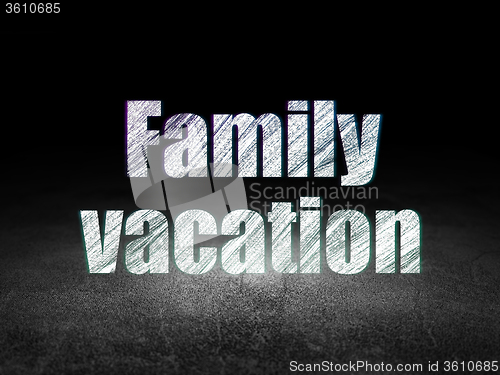 Image of Tourism concept: Family Vacation in grunge dark room
