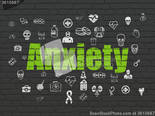 Image of Medicine concept: Anxiety on wall background