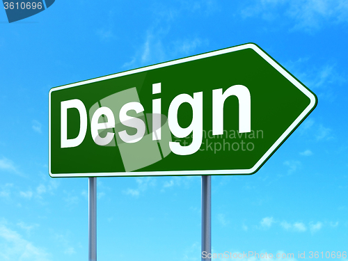 Image of Advertising concept: Design on road sign background