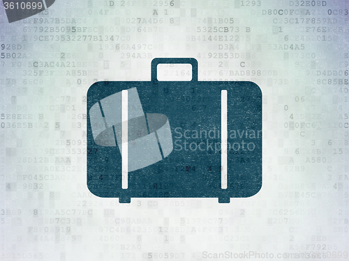 Image of Travel concept: Bag on Digital Paper background