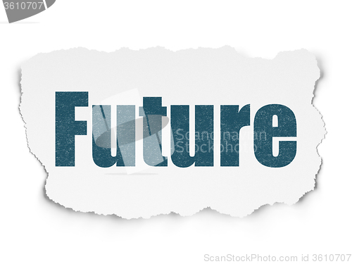 Image of Timeline concept: Future on Torn Paper background