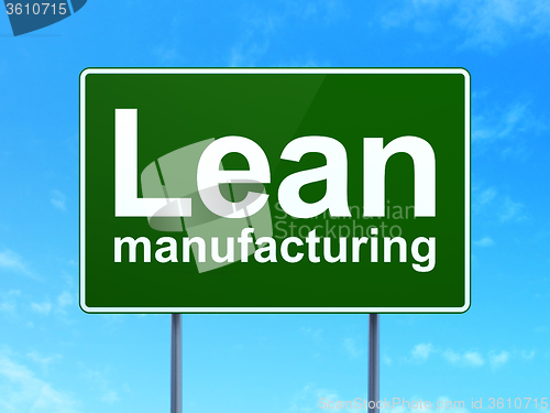 Image of Industry concept: Lean Manufacturing on road sign background