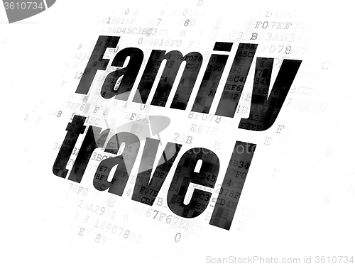 Image of Tourism concept: Family Travel on Digital background