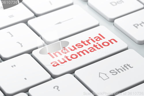 Image of Industry concept: Industrial Automation on computer keyboard background