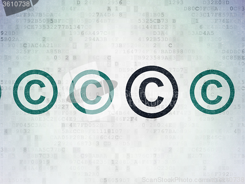Image of Law concept: copyright icon on Digital Paper background