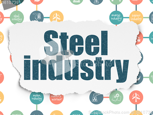 Image of Industry concept: Steel Industry on Torn Paper background