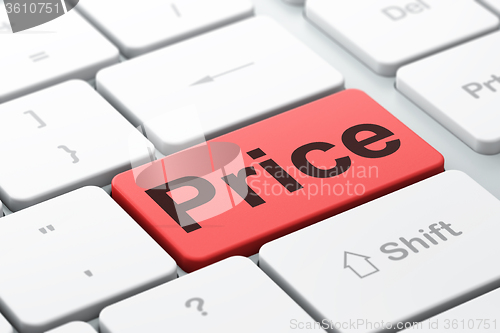 Image of Marketing concept: Price on computer keyboard background