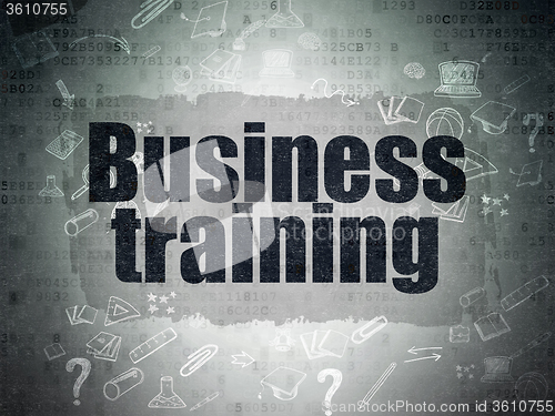 Image of Learning concept: Business Training on Digital Paper background